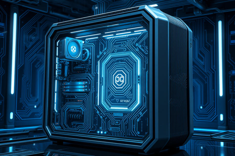 Quantencomputer. So könnte er eines Tages aussehen. Credits: LabNews Media LLC.