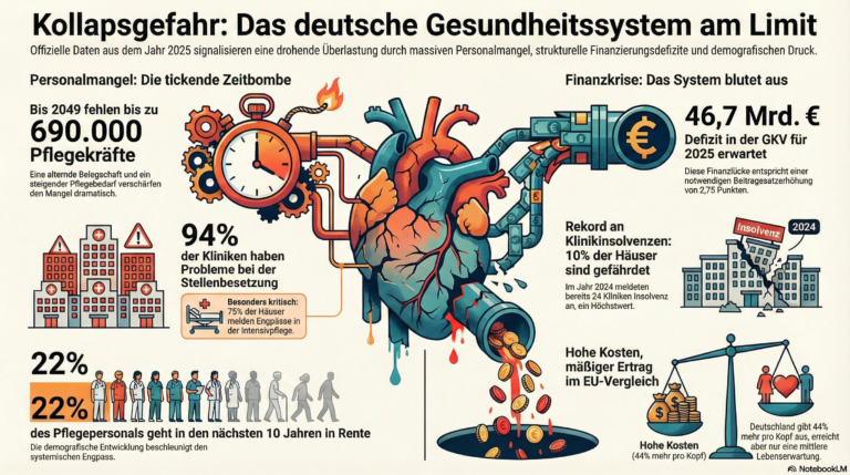 Deutsches Gesundheitssystem: Offizielle Daten signalisieren Kollaps